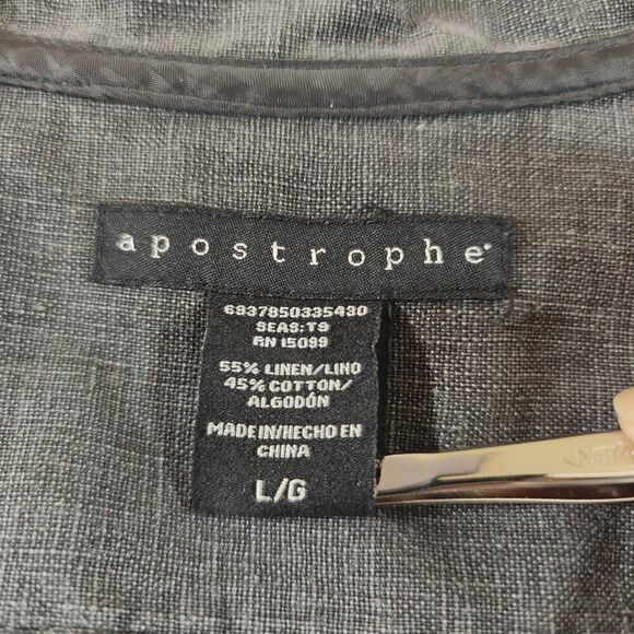 Apostrophe shawl collar peplum denim jacket vest sz L - Picture 8 of 8